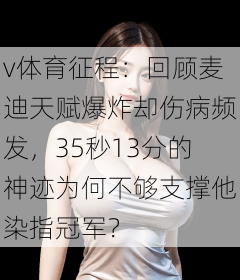v体育征程:回顾麦迪天赋爆炸却伤病频发,35秒13分的神迹为何不够支撑他染指冠军?